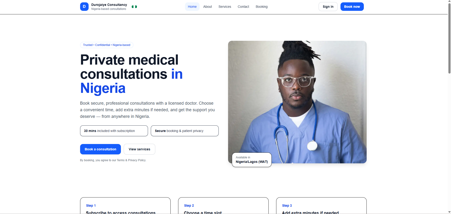 Durojaiye Consultancy website preview